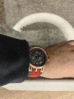 ROGER DUBUIS WATCH BLACK WITH rubber red BELT