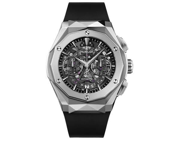 ساعه منHUBLOT تعمل بعدادات بلون رمادى وسير اسود من المطاط ساعه منHUBLOT تعمل بعدادات بلون رمادى وسير اسود من المطاط