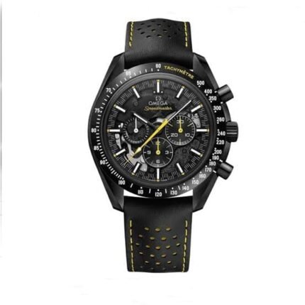 ساعه من OMEGA 007 تعمل بعدادات بلون اسود وسير جلد اسود