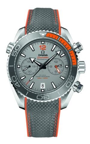 ساعه من007 OMEGA تعمل بعدادات بلون رمادى وسير مطاط رمادى