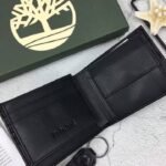 طقم ميدالية و محفظة Timberland جلد طبيعي اسود