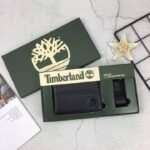 طقم ميدالية و محفظة Timberland جلد طبيعي اسود