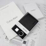 طقم محفظة ميدالية Calvin Klein جلد طبيعي اسود