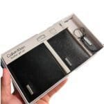 طقم Calvin Klein  محفظة +حافظة كروت + ميدالية جلد طبيعي