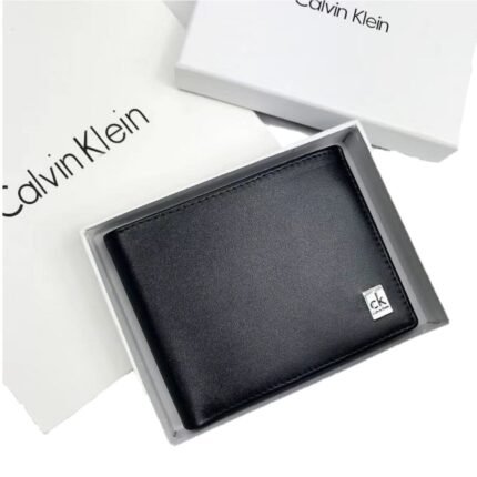 محفظة Calvin Klein جلد طبيعي اسود