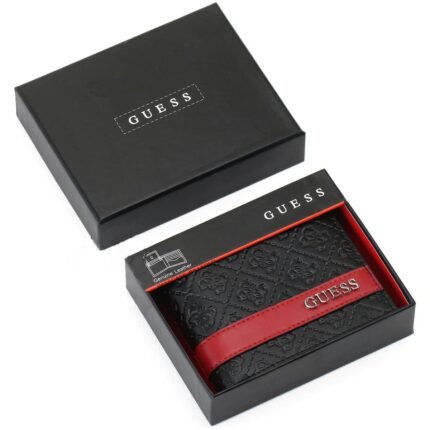 محفظة GUESS جلد طبيعي اسود