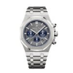 ساعة ِAudemars Piguet تعمل بعدادات بلون رصاصى وسير فضى  من المعدن