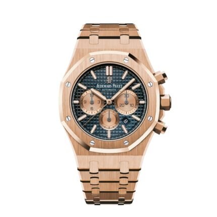 ساعه منِ Audemars Piguet تعمل بعدادات بلون ازرق وسير نحاسي من الستانليستيل