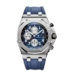 ساعه منِ Audemars Piguet تعمل بعدادات بلون ازرق وسير ازرق من المطاط كود المنتج