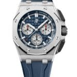 ساعةِAudemars Piguet تعمل بعدادات بلون ازرق وسير ازرق من المطاط