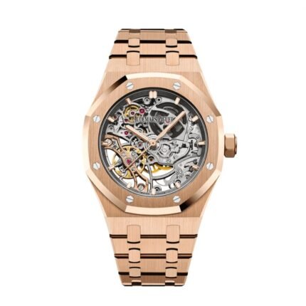 ساعة ِAudemars Piguet تعمل بعدادات بلون اسود  وسير نحاسى من المعدن