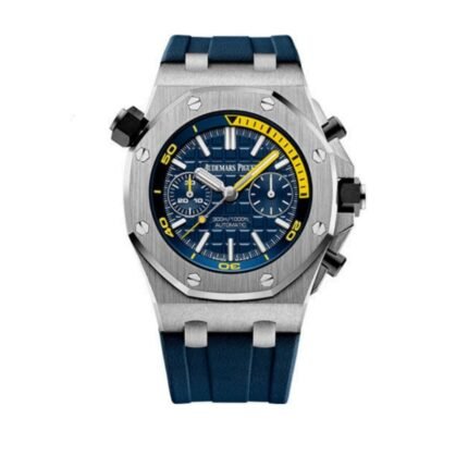 ساعه منِAudemars Piguet تعمل بعدادات بلون ازرق  وسير ازرق من المطاط