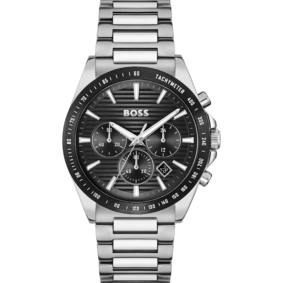 1514290-original-hugo-boss-watvh-men-black-dial-silver-metal-strap-quartz-analog-chronograph-5atm-water-resistance-strike-egypt Hugo Boss Watch For Men 1514290 - الصورة 1