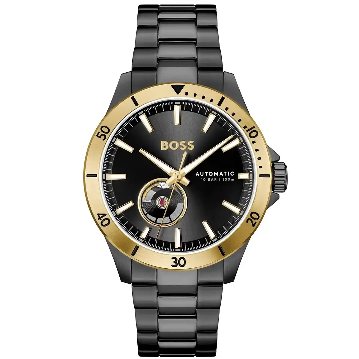 hugo-boss-1514203-troper-automatic-original-black-dial-metal-strap-egypt Hugo Boss Watch For Men 1514203 - الصورة 1