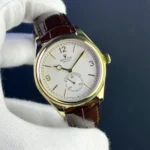 ساعة رولكس Perpetual 1908 مينا أبيض بحزام جلد بني - الصورة 3