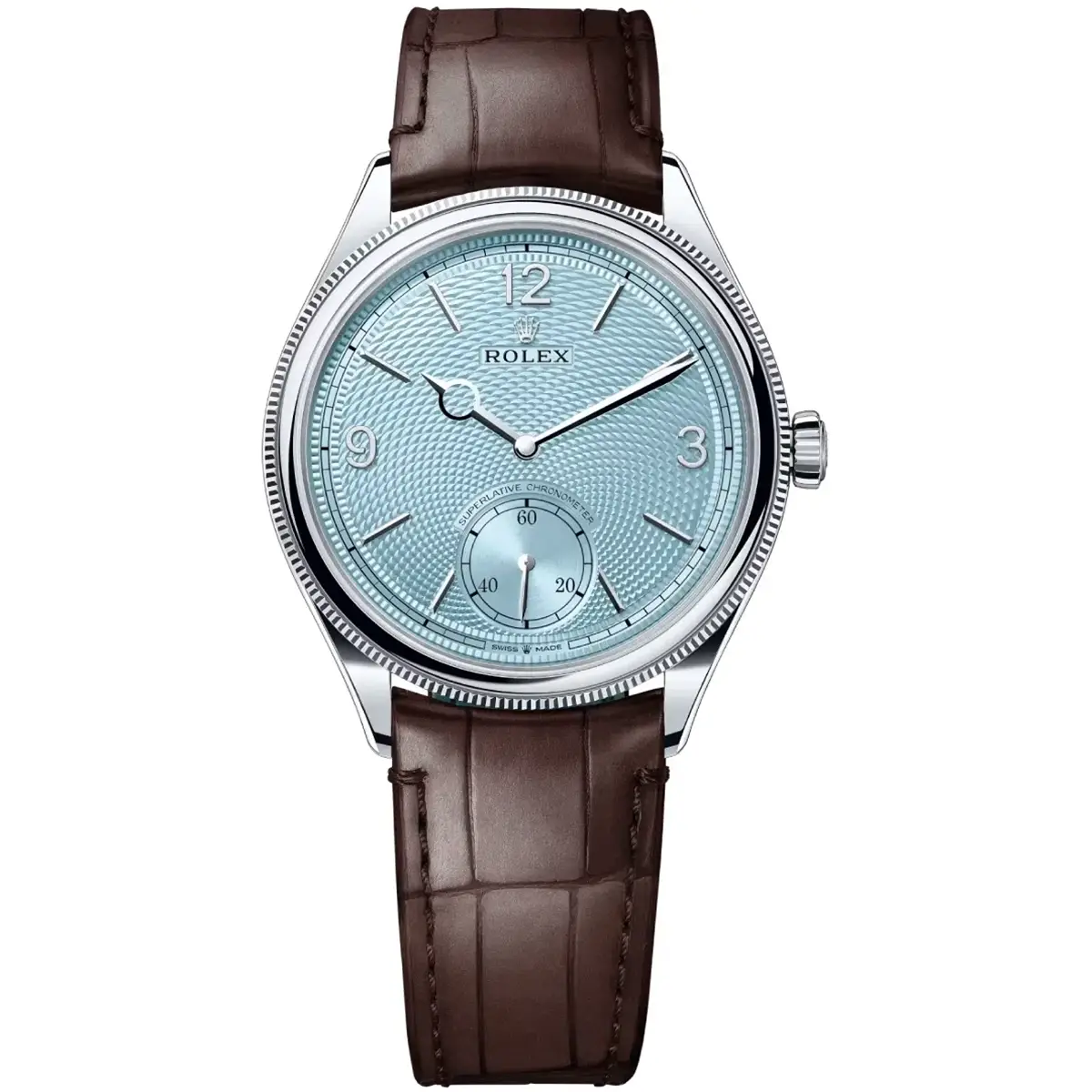 rolex-1908-52506-0002-watch-automatic-tiffany-dial-brown-leather-strap-egypt ساعة رولكس 1908 - ميناء "تيفاني" -لون المينا