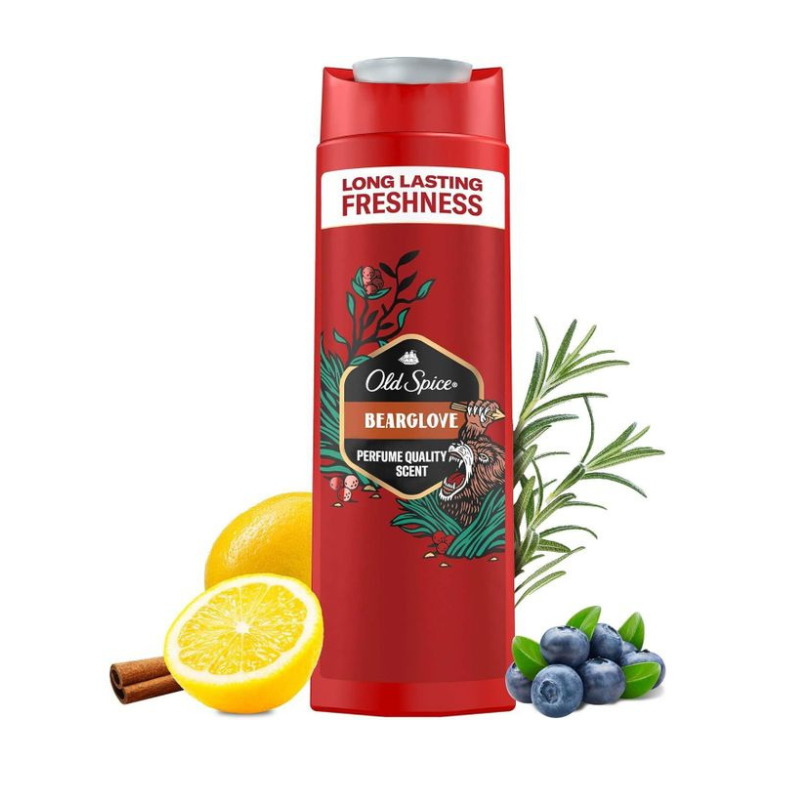 auto draft Old Spice Bearglove 3in1 400ml original men body wash shampoo conditioner
