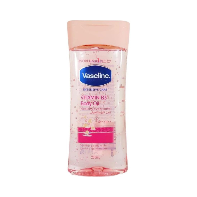 vaseline intensive care vitamin b3 body oil 200ml Vaseline Vitamin B3 Body Oil 200ml moisturizing glowing skin oil